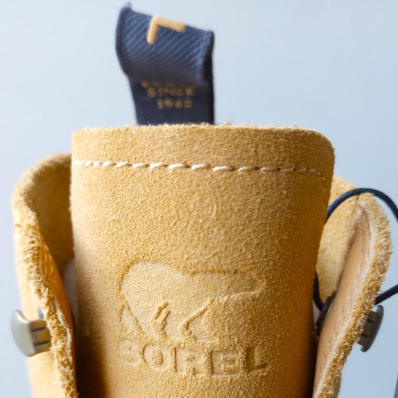 Sorel Women's Hi-Line Lace-Up Waterproof Combat Boot in Lovely GEO Yellow / Jet - Picture 11 of 14